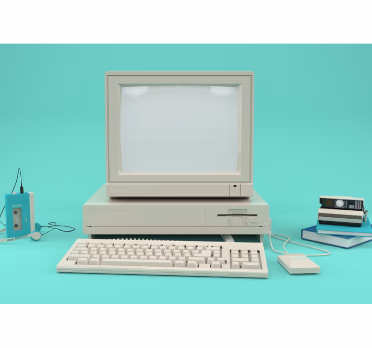 Fotomural retro Vieja pc - TenVinilo