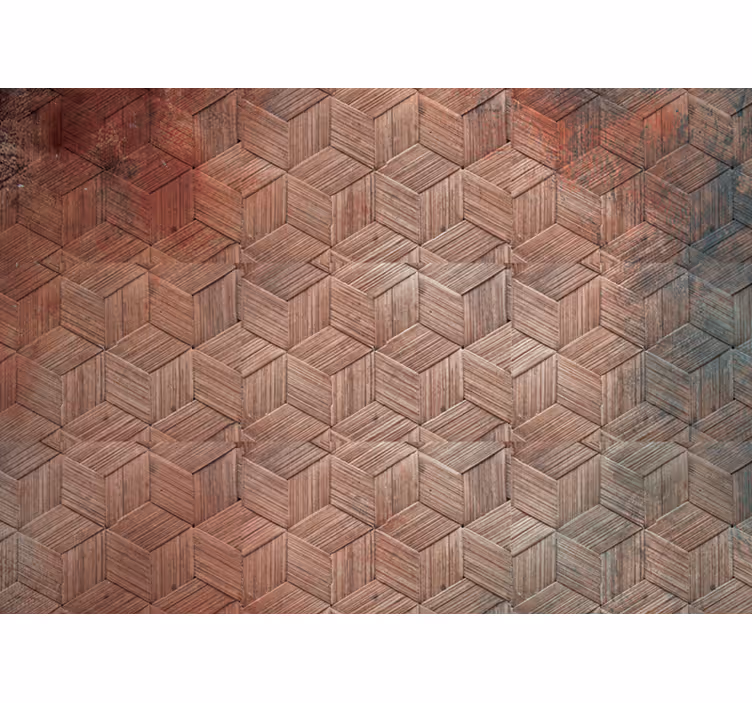 Mural de texturas patrón geométrico de madera - TenVinilo