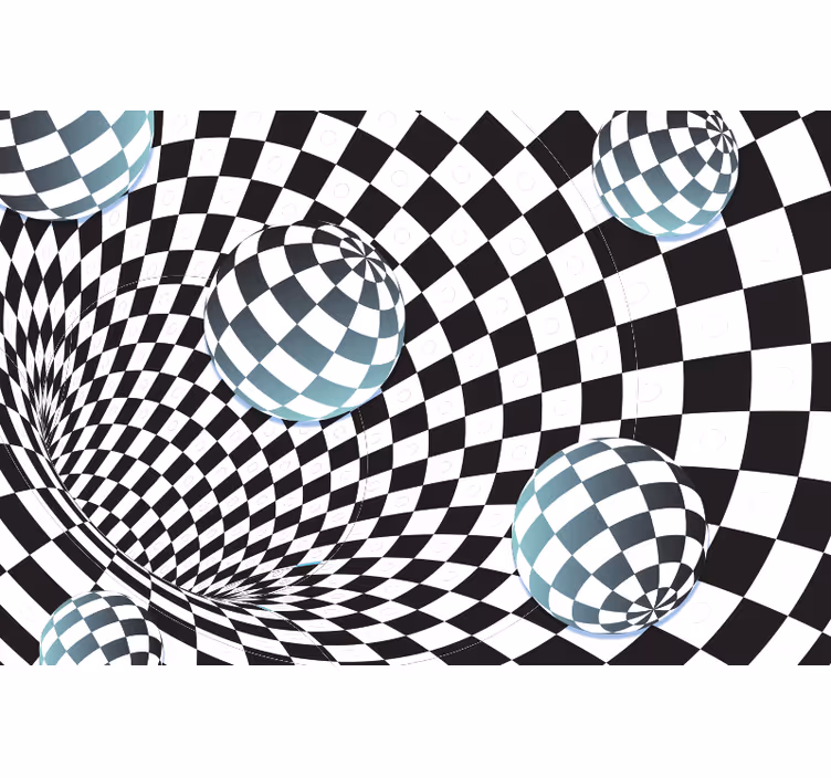 Mural abstracto patrón de esferas ilusorias - TenVinilo