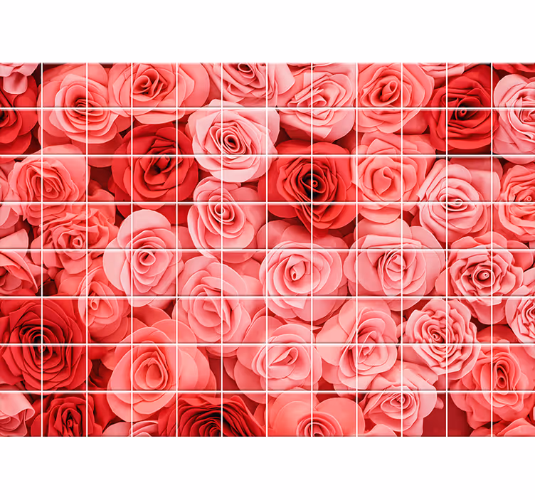 Fotomural texturas Azulejo floral rojo - TenVinilo