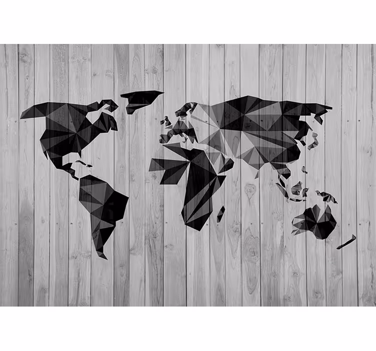 Mural mapamundi mapa geométrico global - TenVinilo