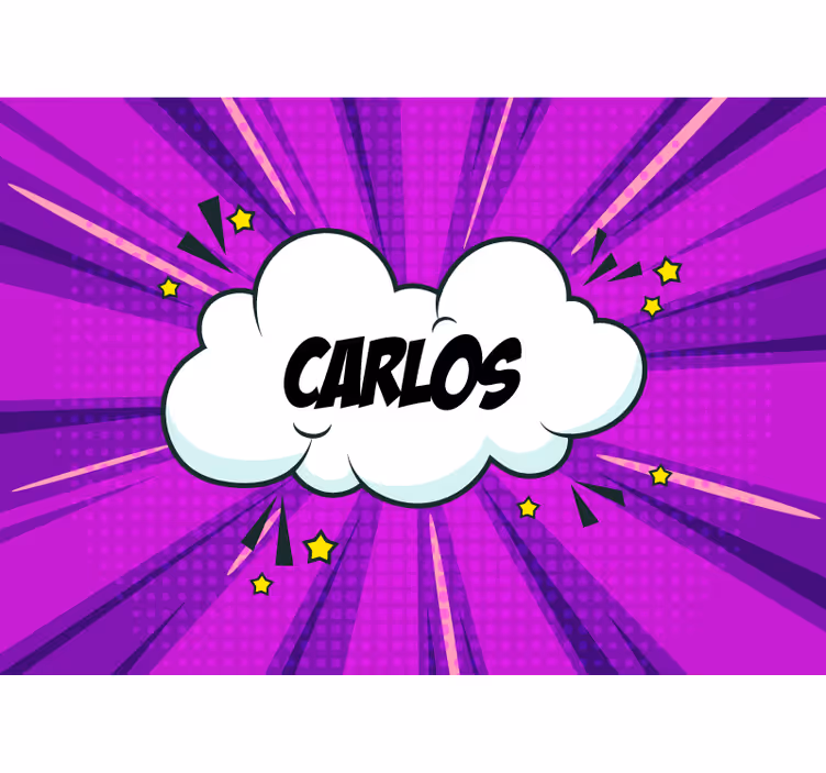 Mural de frases nombre de estilo cómico - TenVinilo