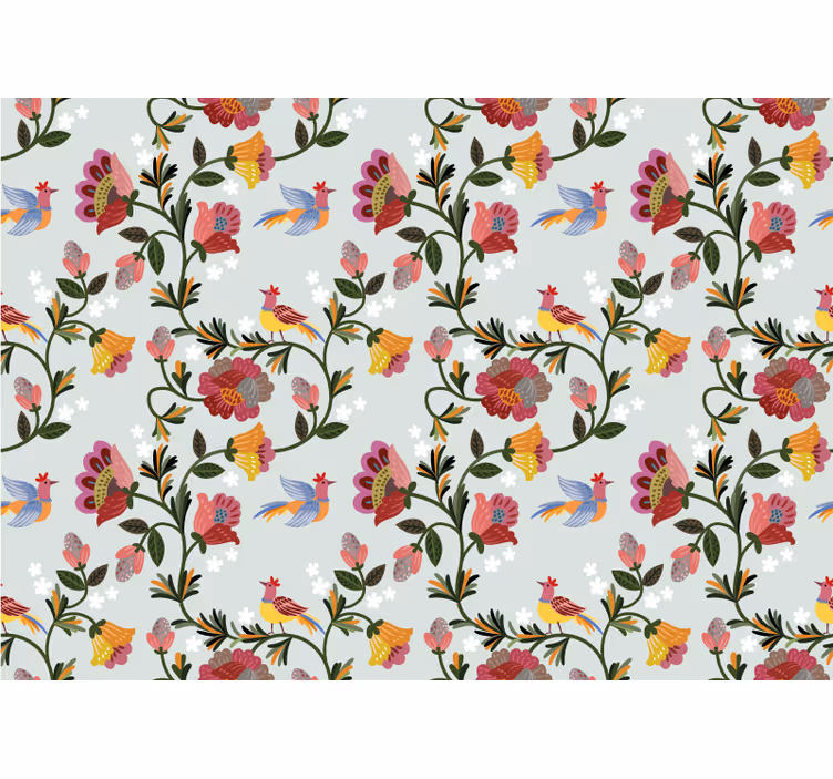 Mural de flores patrón floral colorido - TenVinilo