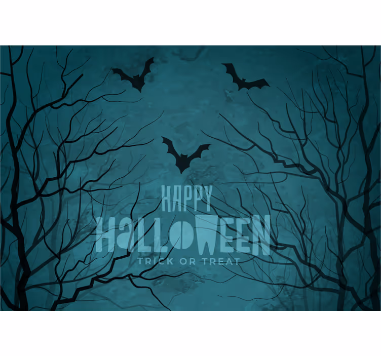 Mural Halloween murciélagos nocturnos espeluznantes - TenVinilo