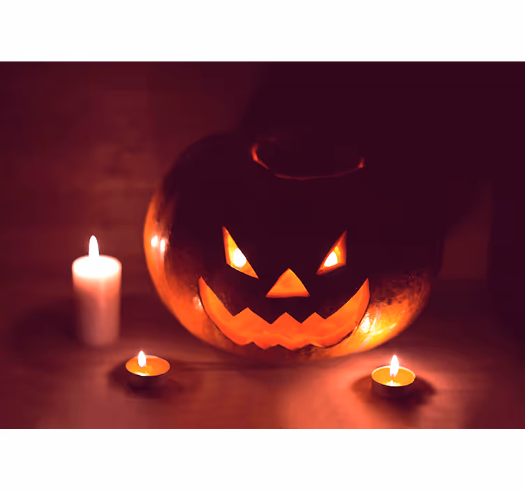 Mural para salón Noche de calabazas de miedo - TenVinilo