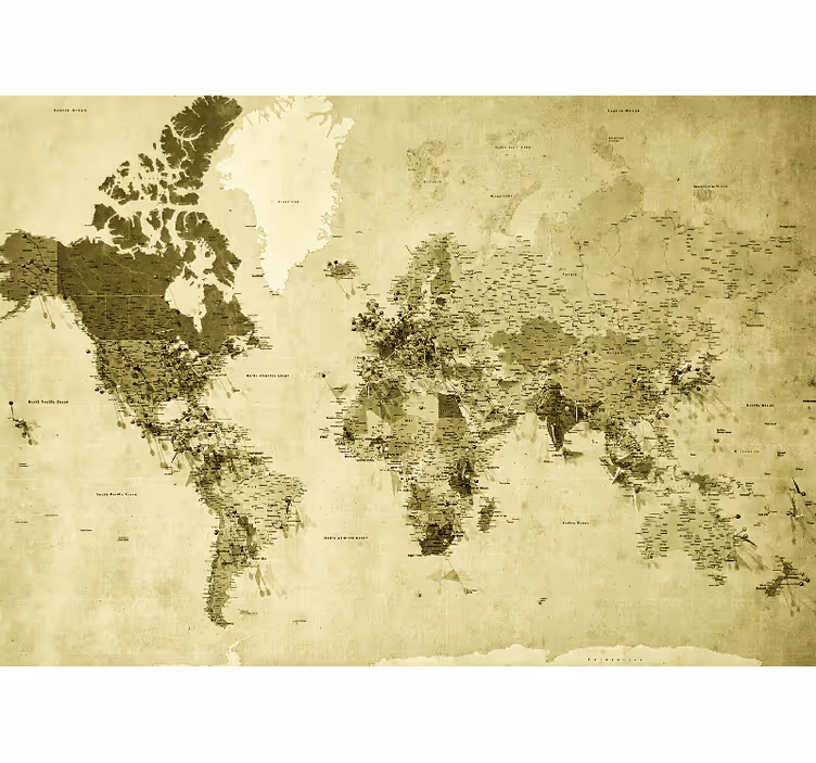 Mural mapamundi mapa retro del globo - TenVinilo