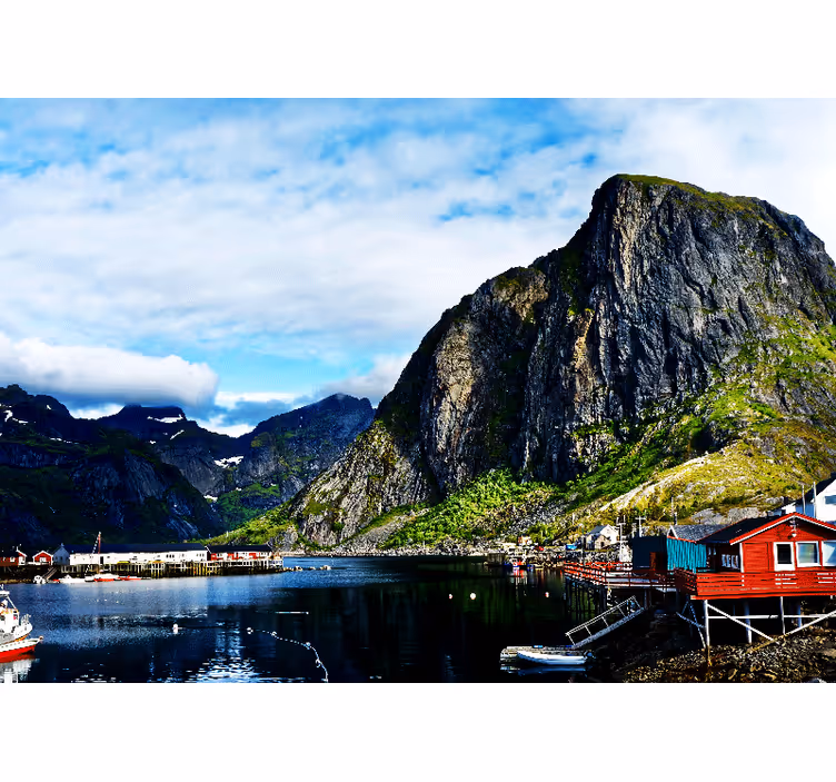 Fotomural de montañas Noruega invierno lofoten - TenVinilo