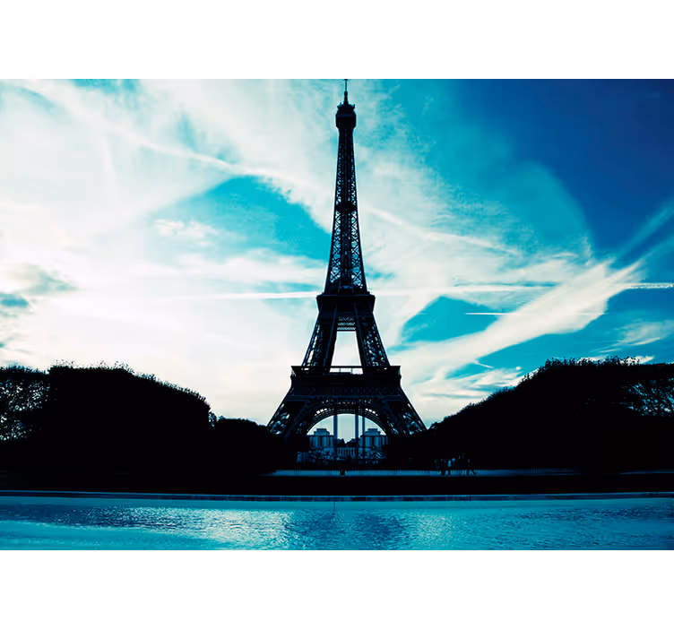 Mural de París contorno de la torre eiffel - TenVinilo