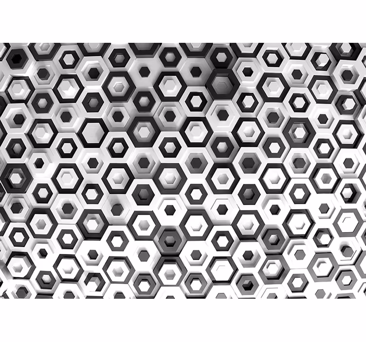 Mural de textura variación del patrón hexagonal - TenVinilo
