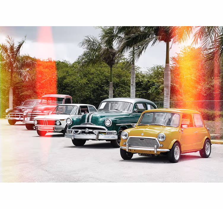 Mural de vehículos colección de coches clásicos - TenVinilo