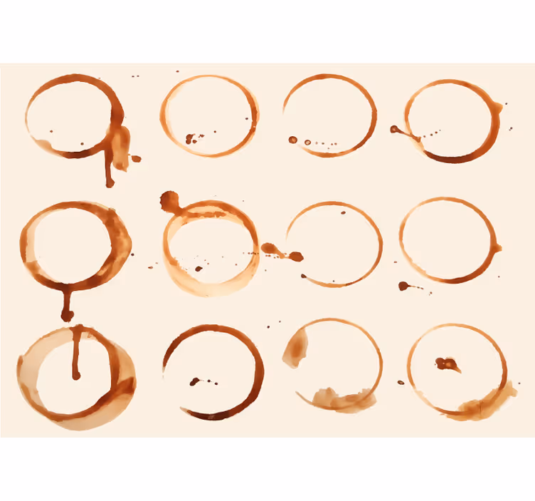 Mural para cocina patrones de anillos de café - TenVinilo