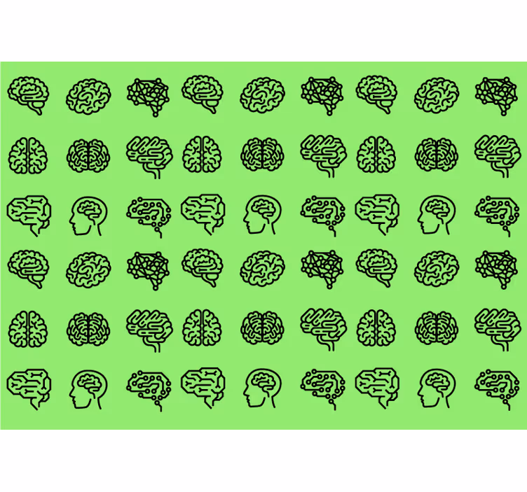 Mural de arte diseño de patrones cerebrales - TenVinilo