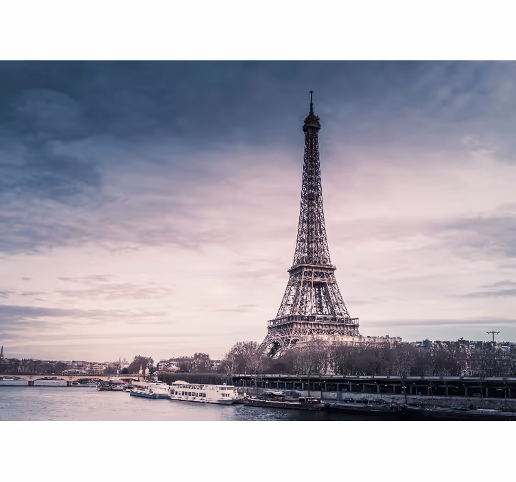 Mural de París silueta de la torre eiffel - TenVinilo
