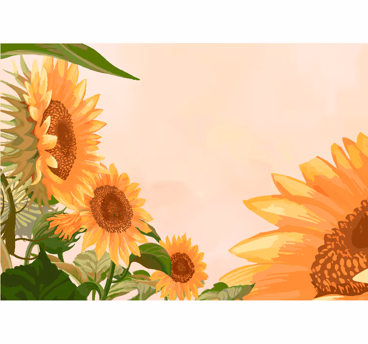 Mural de flores flor de girasol - TenVinilo
