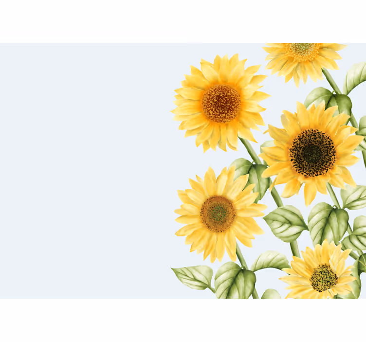Fotomural flores Girasoles acuarela - TenVinilo