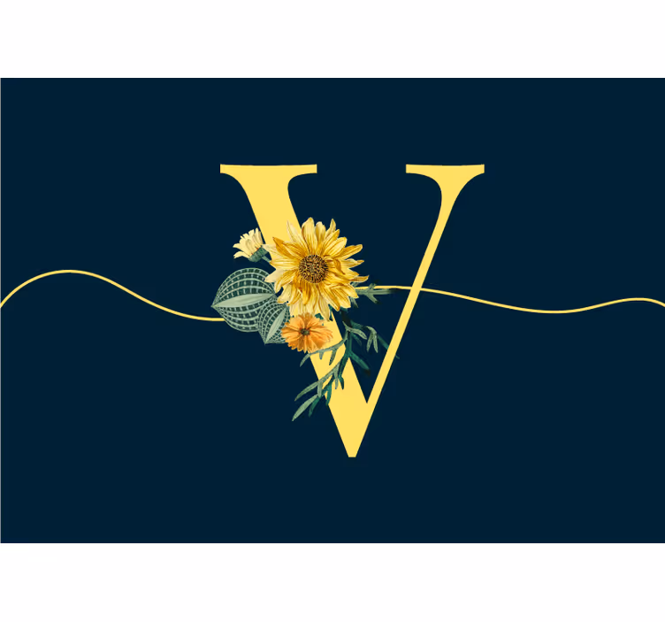 Mural de flores elegancia inicial de girasol - TenVinilo