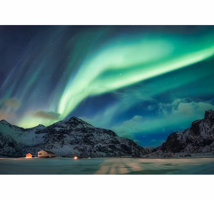 Mural de naturaleza espectáculo de luces del norte - TenVinilo