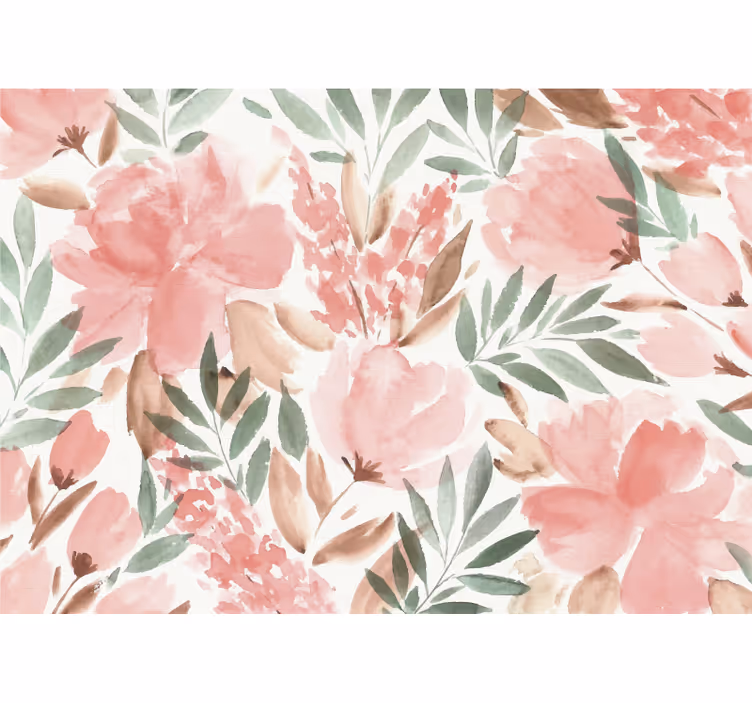 Mural de flores diseño de elegancia floral - TenVinilo