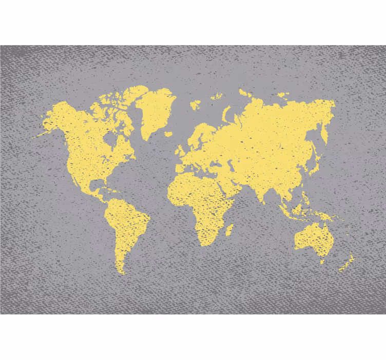 Mural mapamundi mapa del mundo en contorno - TenVinilo