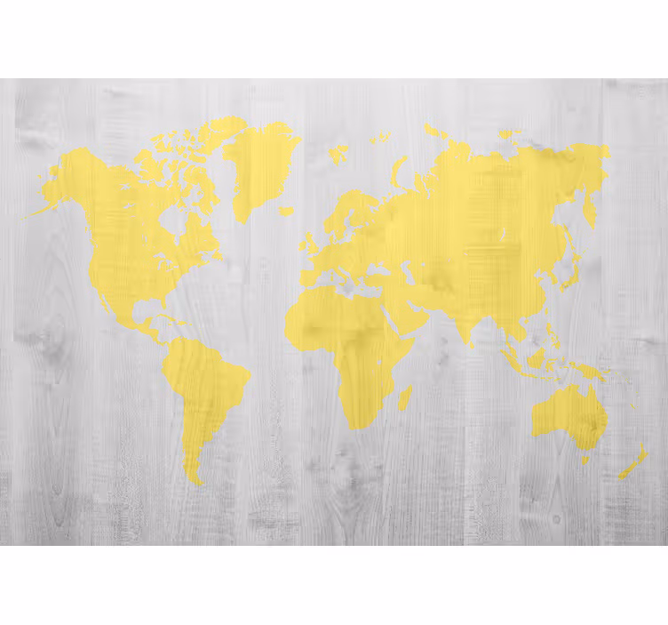 Mural mapamundi mapa mundi amarillo - TenVinilo