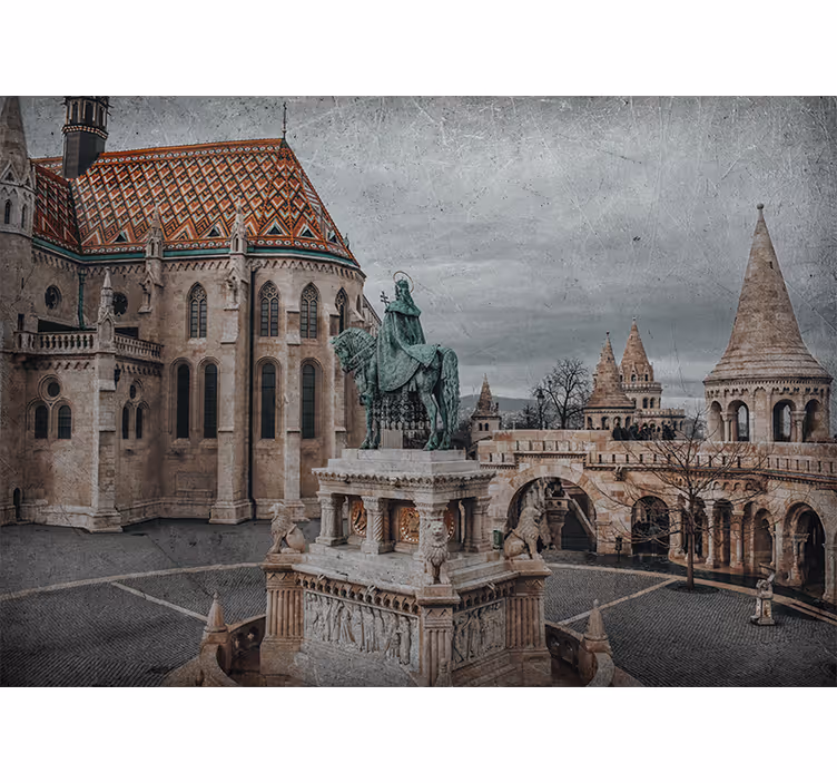 Mural ciudad vista del castillo de budapest - TenVinilo