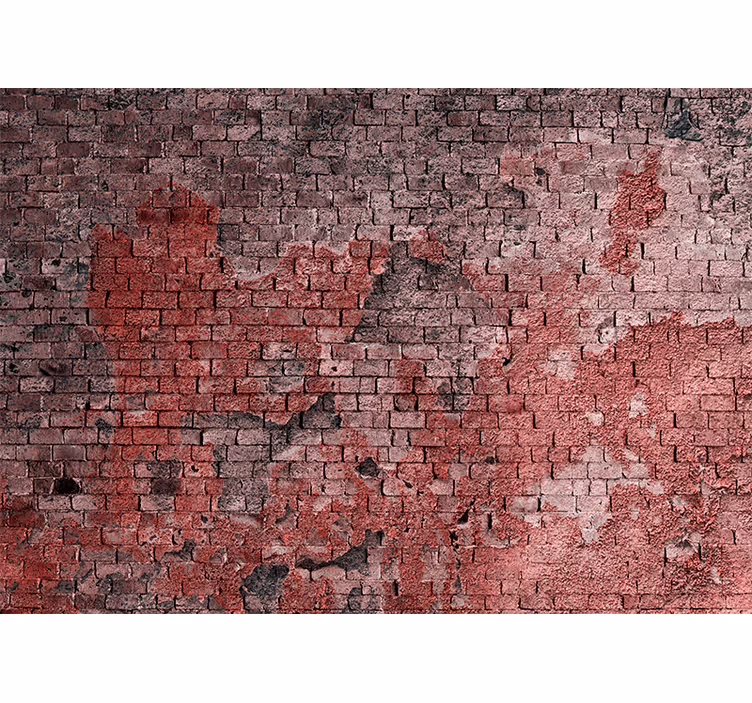 Mural efecto ladrillo superficie roja texturizada - TenVinilo