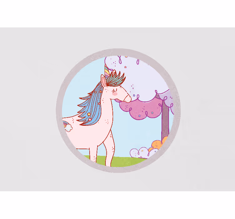 Mural de amor fantasía de unicornio juguetón - TenVinilo