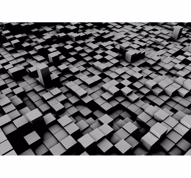 Mural abstracto formaciones de bloques geométricos - TenVinilo