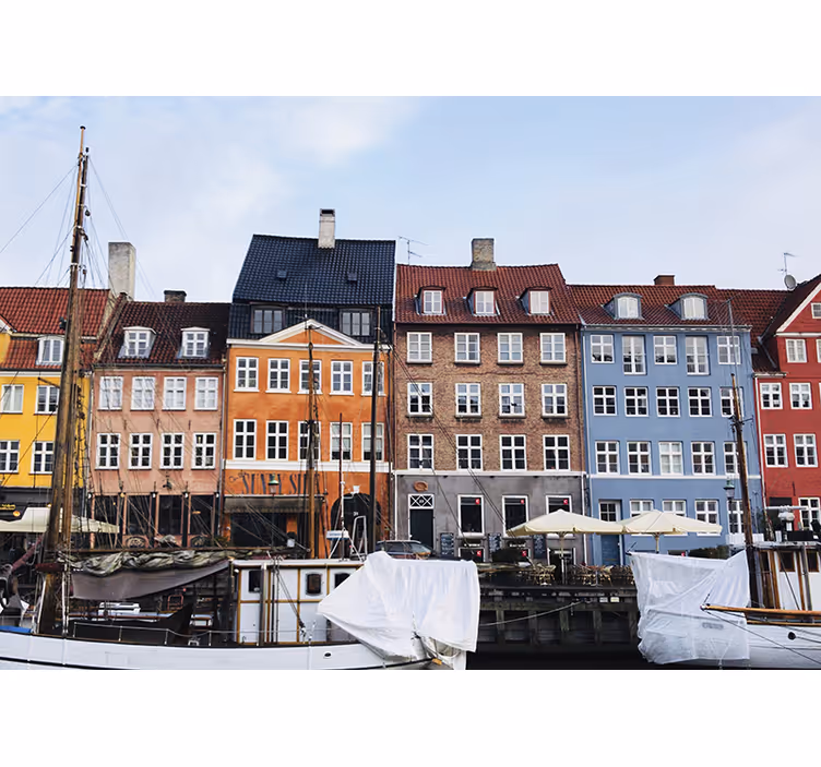Mural ciudad vista del canal de copenhague - TenVinilo