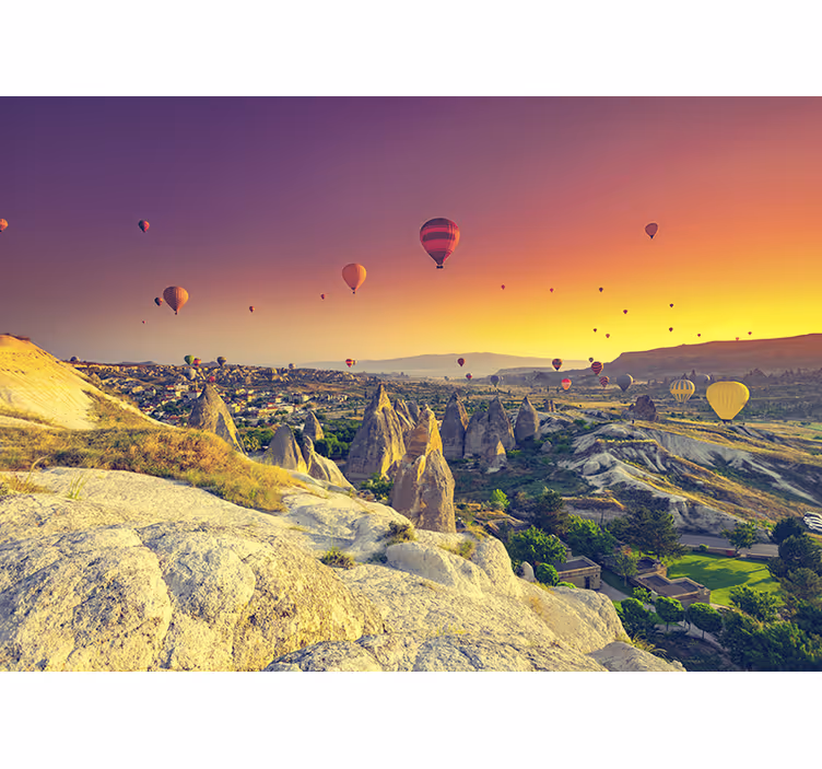 Mural de paisajes cappadocia en globo - TenVinilo