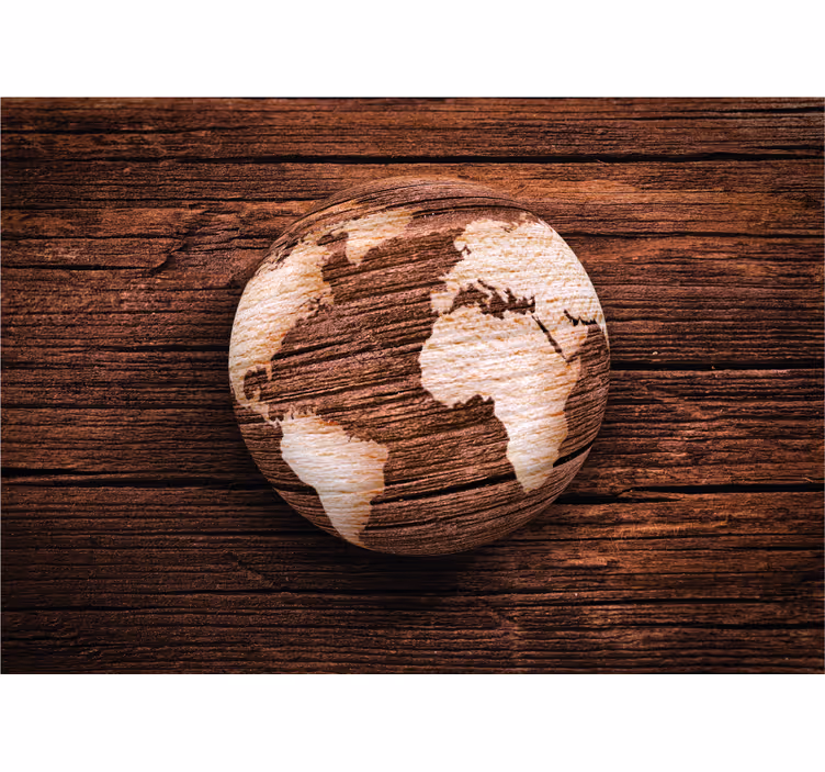 Fotomural 3D Madera geográfica - TenVinilo