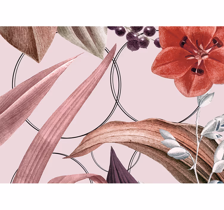 Mural de flores diseño de patrones florales - TenVinilo