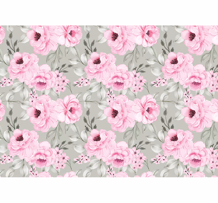Mural de flores arreglo de peonías pastel - TenVinilo