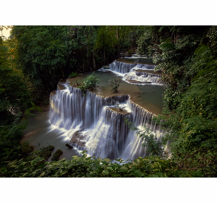 Mural de naturaleza retiro tranquilo junto a la cascada - TenVinilo