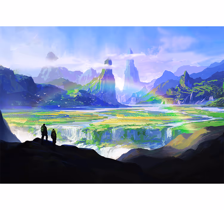 Mural de paisajes escena natural montañosa - TenVinilo