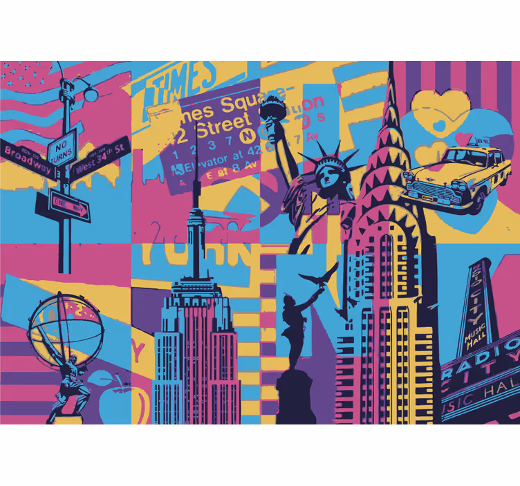 Mural ciudad paisaje de nueva york - TenVinilo