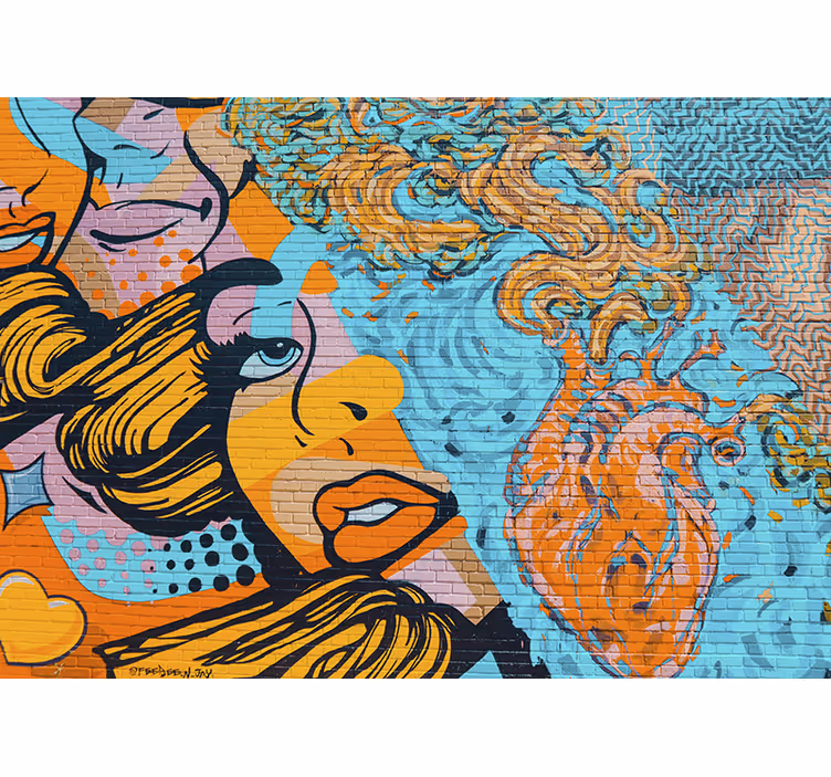 Mural graffiti expresión urbana colorida - TenVinilo