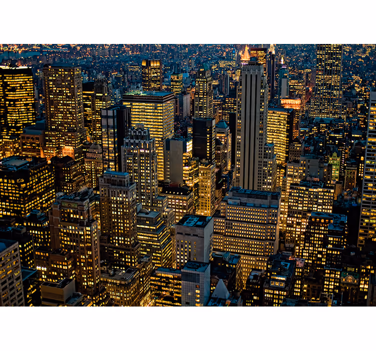 Mural new york horizonte nocturno - TenVinilo