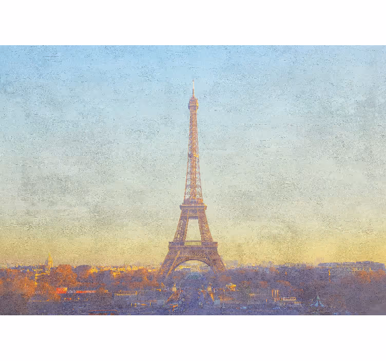 Mural de parís torre eiffel al atardecer - TenVinilo