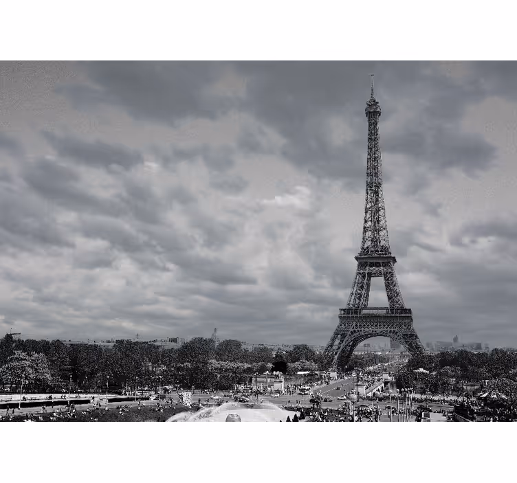 Mural de parís vistas de la torre eiffel - TenVinilo