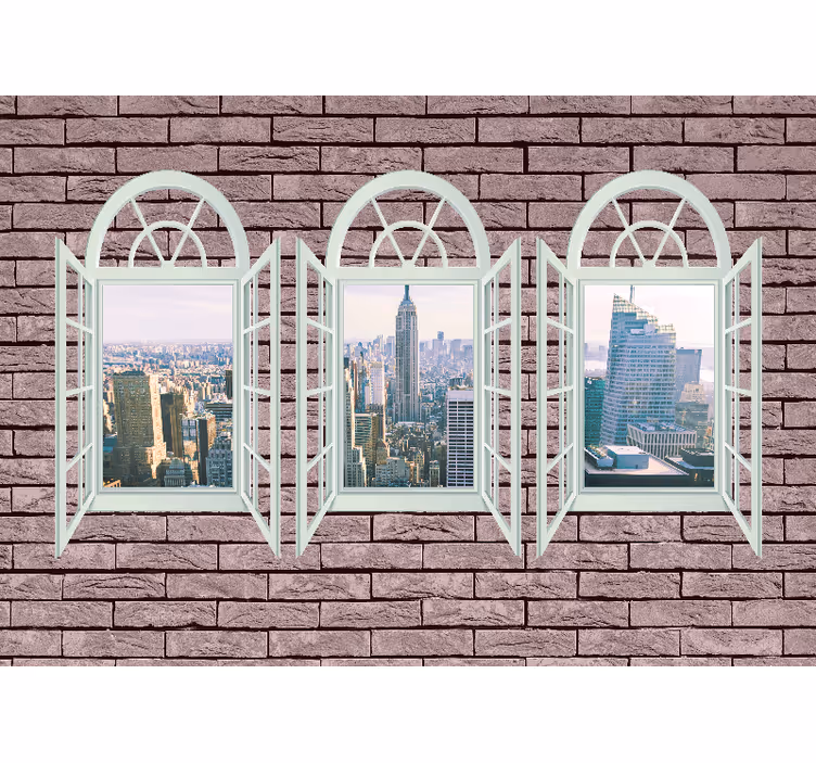 Fotomural de ciudad Ventana nueva york vista - TenVinilo