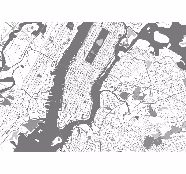 Mural new york mapa detallado de nueva york - TenVinilo
