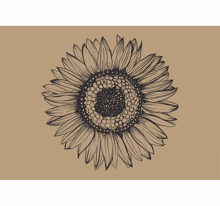 Mural de flores diseño floral de girasoles - TenVinilo