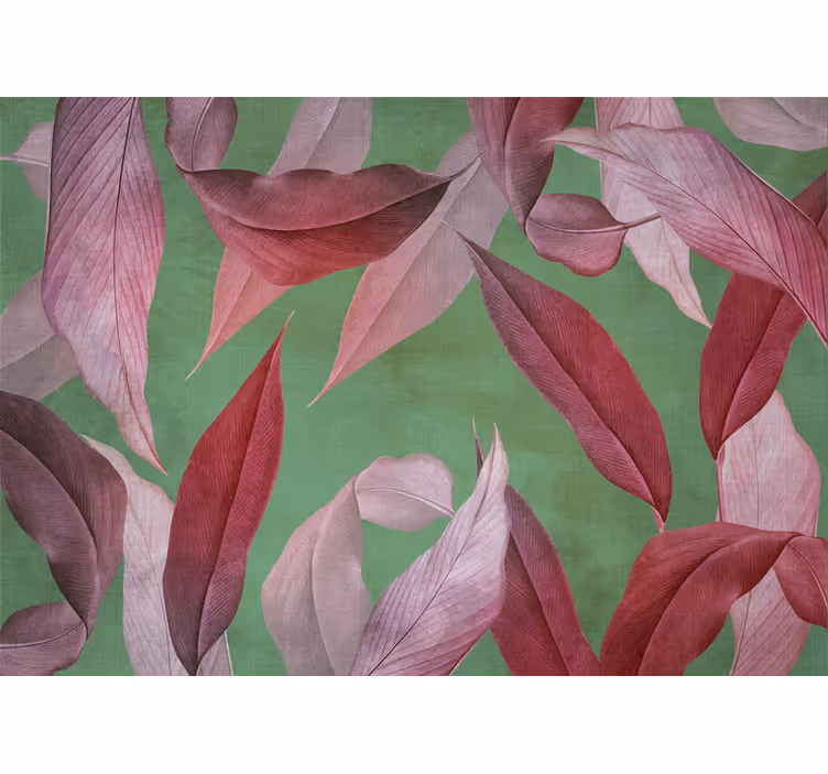 Mural de flores diseño de hoja de orquídea - TenVinilo