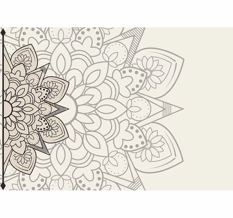 Mural de mandala motivo floral elaborado - TenVinilo