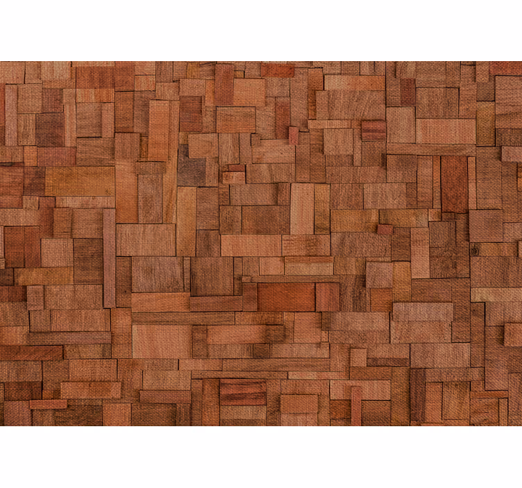 Mural efecto piedra tablones de madera texturizados - TenVinilo