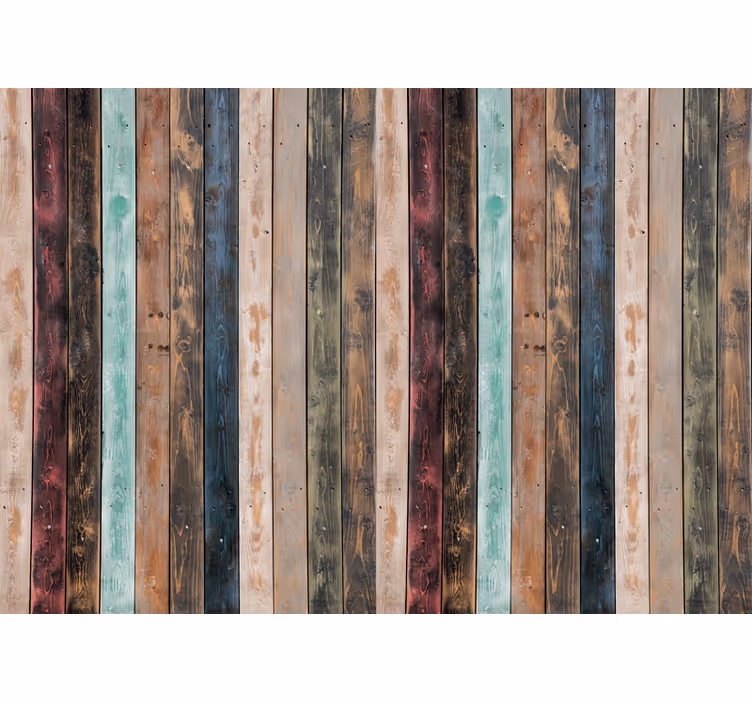 Mural efecto ladrillo textura de tablones de madera - TenVinilo