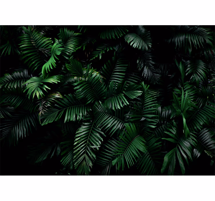 Mural de selva follaje verde vivo - TenVinilo