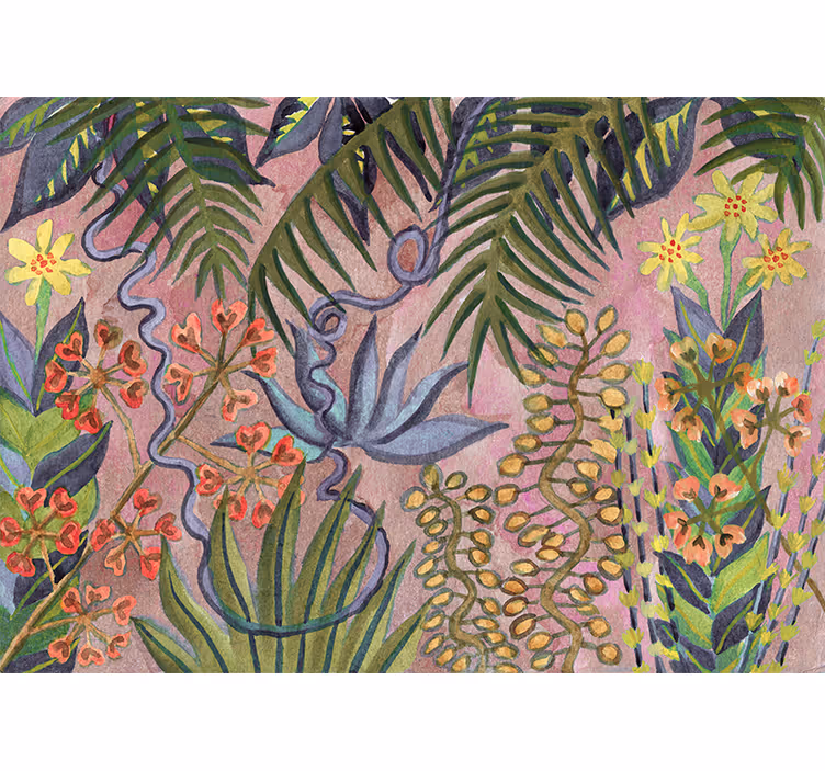 Mural de naturaleza exhibición de flora tropical - TenVinilo