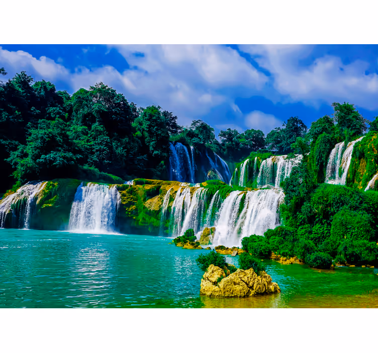 Mural de cascada paisaje de cascada majestuoso - TenVinilo